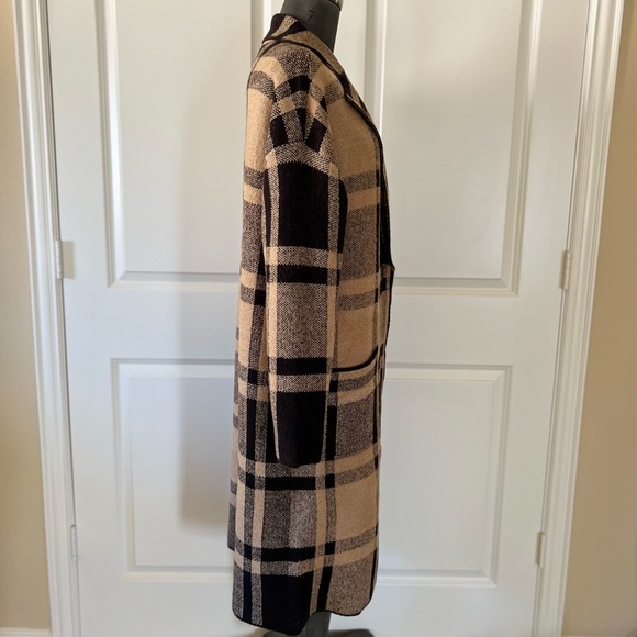 Liz Claiborne Plaid Longline Coatigan Sweater Coat NWT Size M - Picture 3 of 10